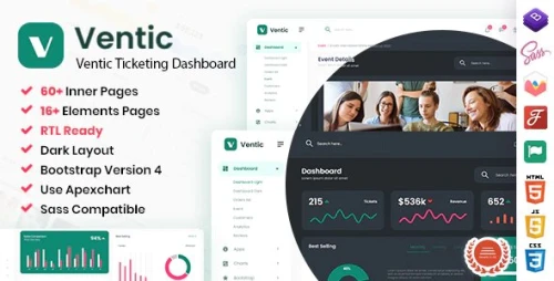 Ventic - Event Ticketing Bootstrap 5 Admin Template