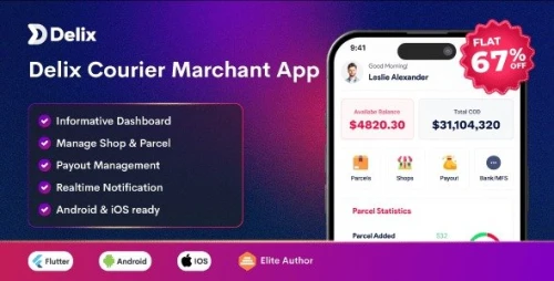 Delix Courier and Parcel Delivery Flutter Merchant App