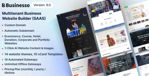 Businesso - AI Powered Website Builder SAAS (Multitenant)