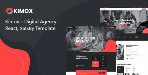Kimox – Digital Agency React, GatsBy Template
