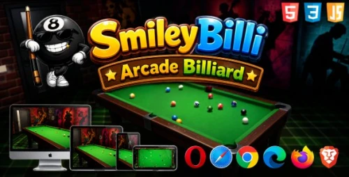 Smiley Billi Arcade Billiard - HTML5 3D Sport Game