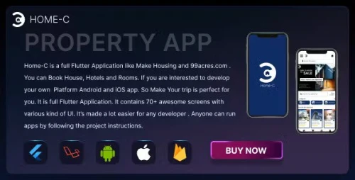 Home-C :- A Complete Real Estate App With Flutter Application & Laravel Backend | Web, Android, Ios