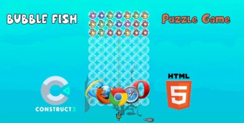 Bubble Fish HTML5 Game (With Construct 3 All Source-code .c3p)