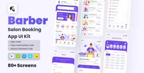 Barber - Salon Booking React Native CLI Ui Kit