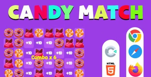 Candy Match - HTML5 Game (Construct3)
