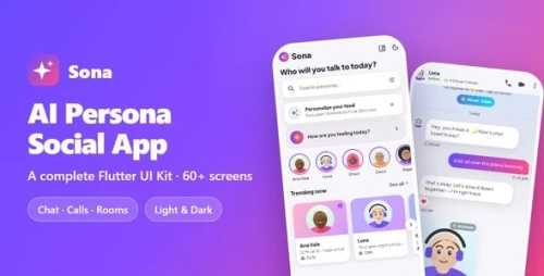 Sona | AI Persona Chat and Companion App - Flutter UI Kit