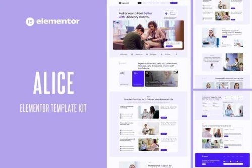 Alice - Anxiety Life Coach Elementor Template Kit