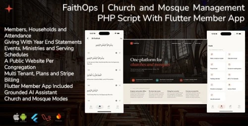 FaithOps | Church and Mosque Management Flutter Member App With Laravel Script