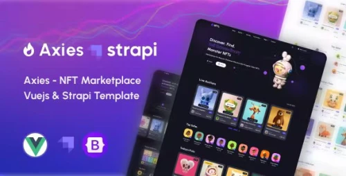 Axies - NFT Marketplace Vuejs & Strapi Template