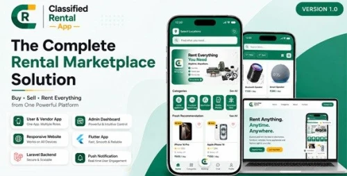 UniBooker Classify | Rent Marketplace Flutter App With Laravel Admin Panel