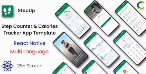 Step Counter and Calories Tracker App template in React Native | StepUp | Multi Language