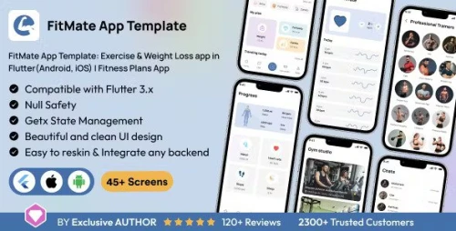 FitMate App Template: Exercise & Weight Loss app in Flutter(Android, iOS) | Fitness Plans App
