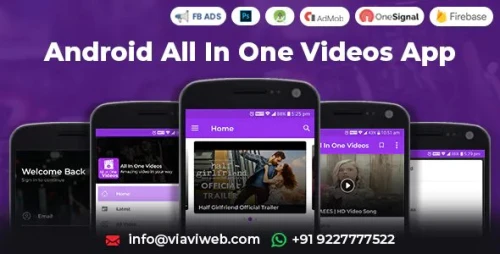 Android All In One Videos App (DailyMotion,Vimeo,Youtube,Server Videos, Admob with GDPR)