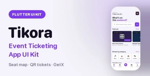 Tikora | Flutter Event Ticketing UI Kit