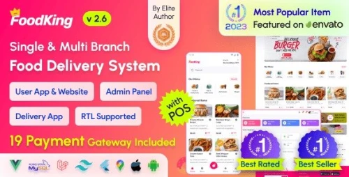 FoodKing - Restaurant Food Delivery System with Admin Panel & Delivery Man App | Restaurant POS