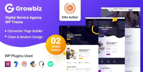 Growbiz - Digital Services Agency WordPress Theme + RTL