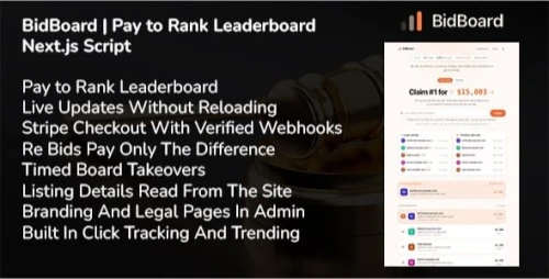 BidBoard | Pay to Rank Leaderboard Next.js Script