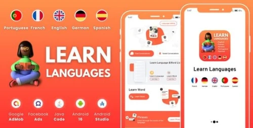 Learn Languages - English Spanish French German with AdMob Facebook Ads Android