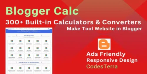 Calculator Tool Studio 300 Built-in Calculators Blogger Template