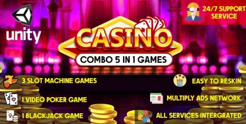Combo Casino Games – 5 in 1 Unity Games