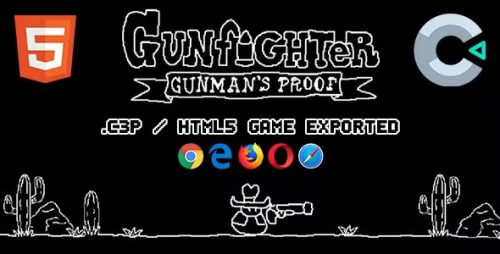 Gunfighter Gunman's Proof HTML5 Game - Contruct 3 (.c3p)