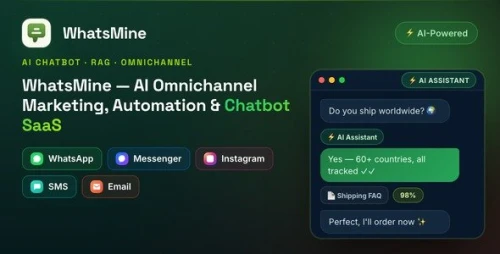WhatsMine — AI Omnichannel Marketing, Automation & Chatbot SaaS (WhatsApp, Messenger, SMS & Email)