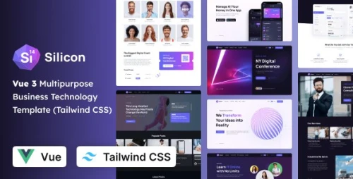 Silicon - Multipurpose Business, SaaS & Technology Tailwind CSS Vue Template