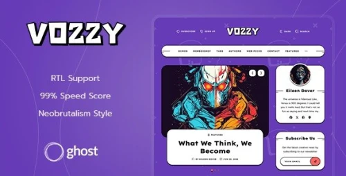 Vozzy - Neobrutalism & Lightweight Ghost Theme