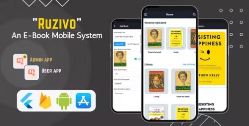 Ruzivo v1.1 - An E-Book Mobile System - Flutter & Firebase - Andoird & iOS - 2 In 1