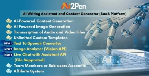 Ai2Pen – AI Writing Assistant and Content Generator (SaaS Platform)
