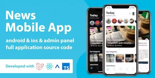 News Mobile Application with Admin Panel | React Native & PHP Laravel 9.0