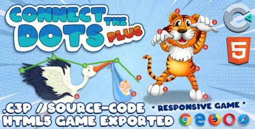 Connect The Dots Plus HTML5 Game - With Construct 3 File (.c3p)