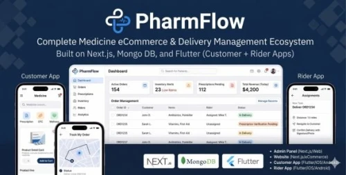 PharmaFlow — Pharmacy E-Commerce Flutter App With Next.js Admin Panel