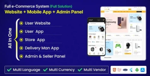 Shopo - Multivendor eCommerce Admin Panel, Website + User, Seller & Deliveryman Flutter App