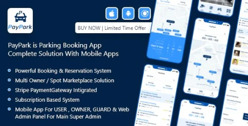 PayPark - Ultimate Parking Management System with mobile apps and admin panel