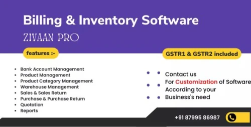 Zivaan PRO - Accounting - Inventory (GST Compliance with GSTR1 & GSTR2 Integrated)