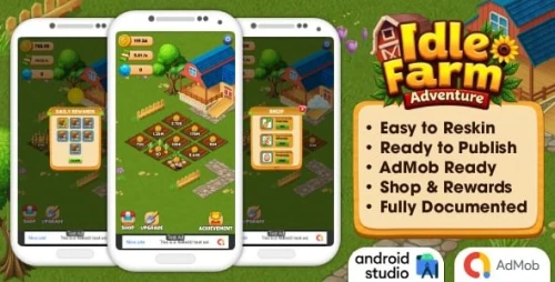 Idle Farm Adventure - Idle Game Android Studio Project with AdMob Ads + Ready to Publish