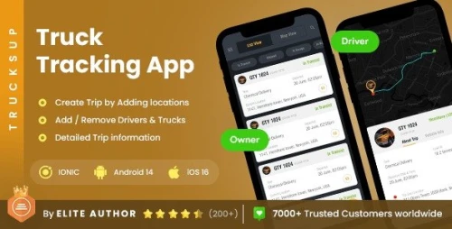 4 App Template | Truck Tracking | Truck Transportation Business | Truck Driver | Logistics