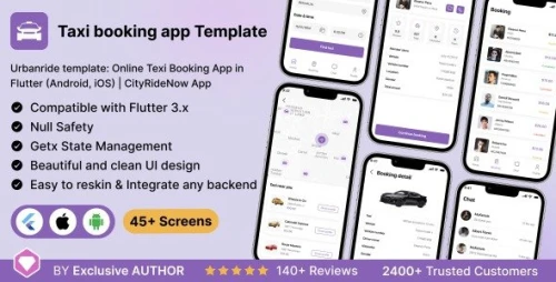 Urbanride template: Online Texi Booking App in Flutter (Android, iOS) | CityRideNow App