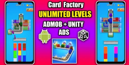 Card Factory Sort Puzzle 3D Unity Game Source Code