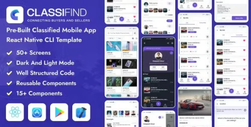 Classifind - React Native CLI Classified Mobile App Template