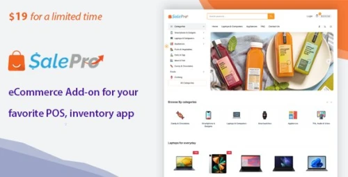 eCommerce add-on for SalePro POS, inventory management app with page builder