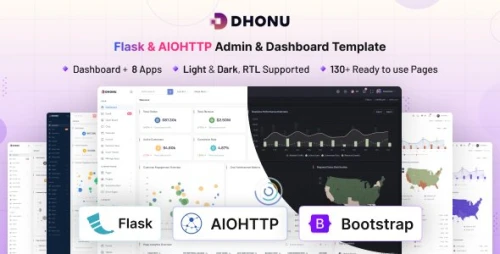 Dhonu - Flask & AIOHTTP Minimal Admin & Dashboard Template