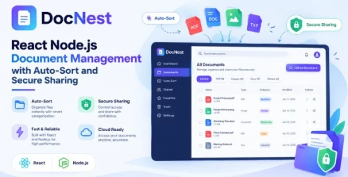 DocNest | React Node.js Document Management with Auto-Sort and Secure Sharing