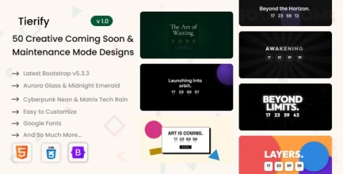 Tierify | 50 Coming Soon & Maintenance HTML Templates