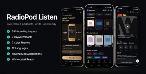 RadioPod | Flutter Live Radio and Podcast App