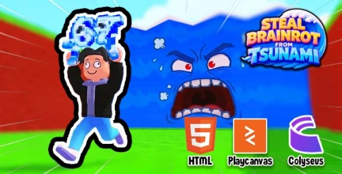 Steal Brainrot From Tsunami - HTML5 Game - Source Code