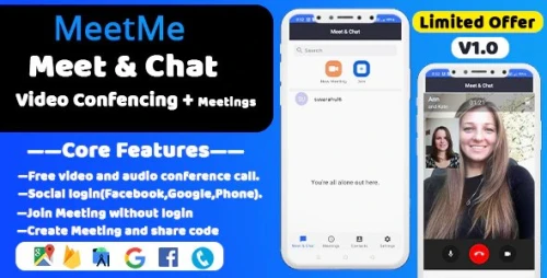 MeetMe - Meeting, Webinar, Online Training, Jiomeet, Zoom Clone, Meet Clone