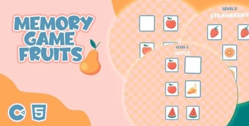 Memory Game Fruits - HTML5 Educational Game - Construct 3