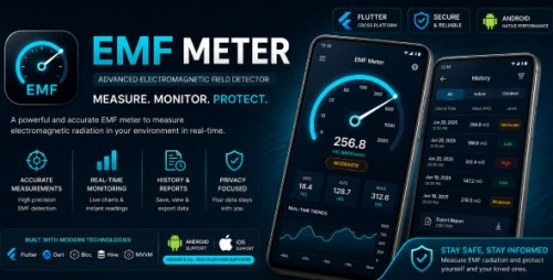 EMF Meter | Metal Detector and Magnetic Field App for Android and iOS (Flutter)